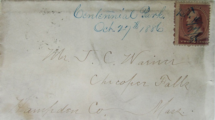 John Warner October 24, 1886 Envelope